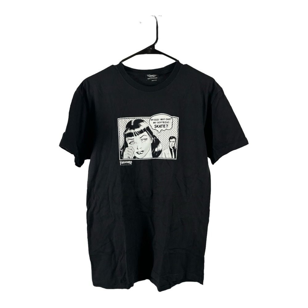 Thrasher Magazine Shirt Adult Medium Black Short Sleeve Skate Casual Men's